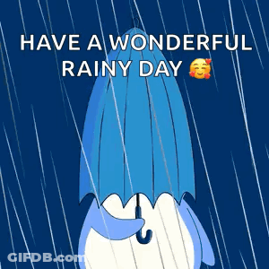 Penguin Holding Umbrella Have A Wonderful Rainy Day GIF