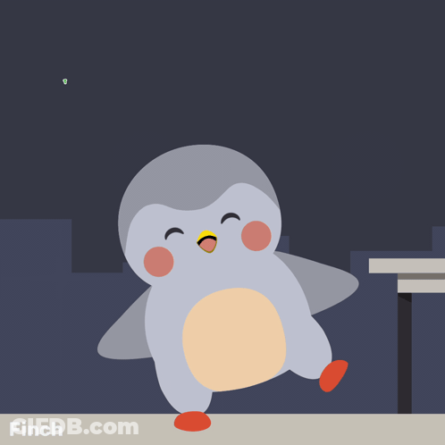 Penguin Illustration Teamwork Makes Dream Work GIF