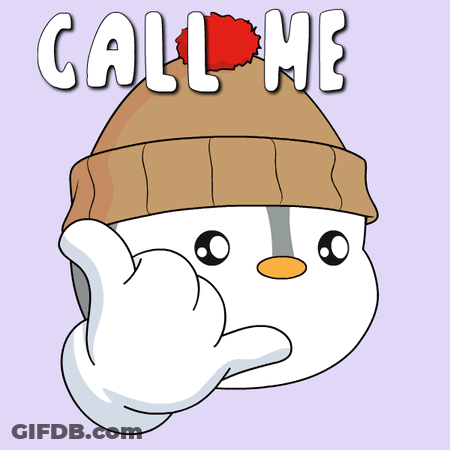 Penguin In Beanie Saying Call Me GIF