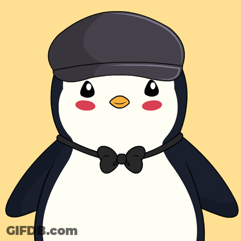 Penguin In Black Hat And Bow Tie GIF