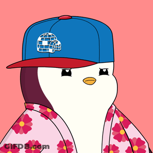 Penguin In Blue Hat And Pink Shirt GIF
