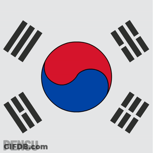 Penguin In Circle With Korean Flags And Pengu GIF
