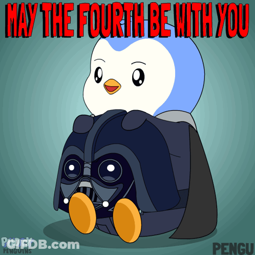 Penguin In Darth Vader Costume May The Fourth Be With You GIF