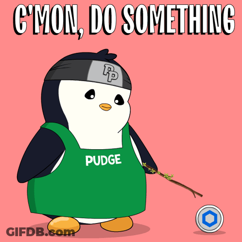 Penguin In Green Apron With Pudge GIF