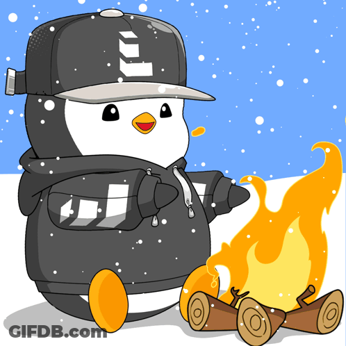 Penguin In Hat And Hoodie By Campfire GIF