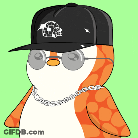 Penguin In Hat And Sunglasses With Chain GIF