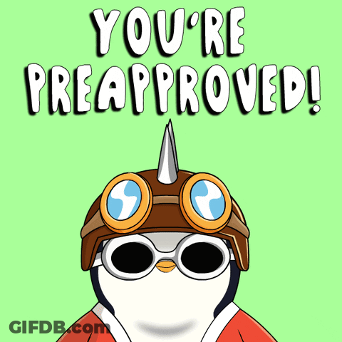 Penguin In Helmet And Goggles Says You're Preapproved GIF