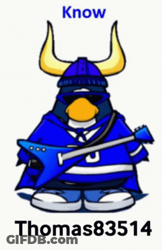 Penguin In Horned Helmet And Sunglasses GIF