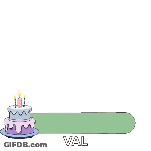 Penguin In Party Hat Next To Birthday Cake Saying Happy Birthday Val GIF