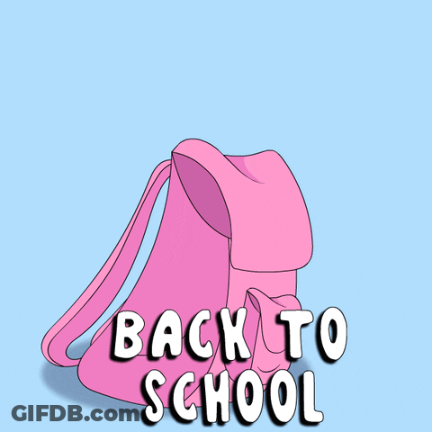 Penguin In Pink Backpack Saying Back To School GIF