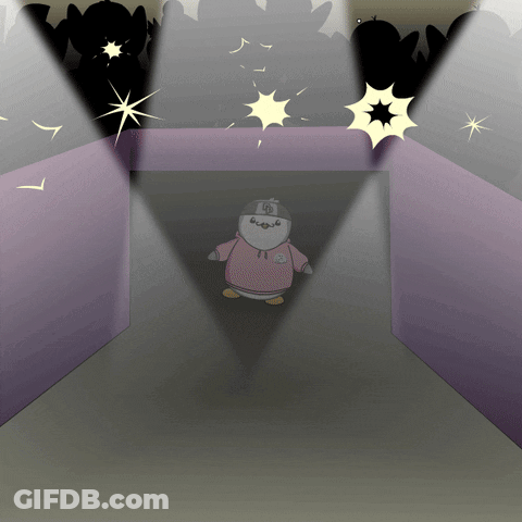 Penguin In Pink Hoodie With LS GIF
