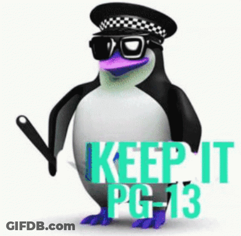 Penguin In Police Hat And Sunglasses Keep It PG-13 GIF