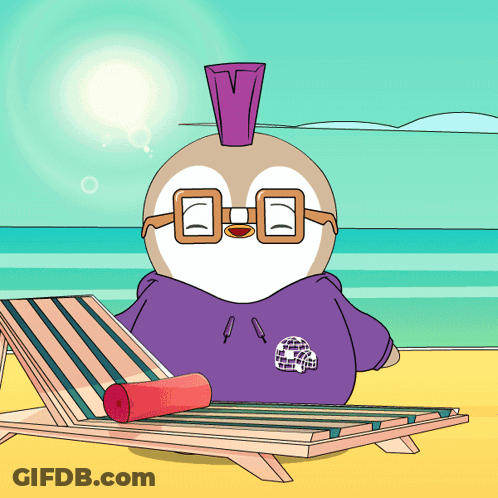 Penguin In Purple Hoodie And Sunglasses GIF