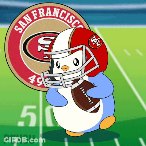 Penguin In San Francisco 49Ers Helmet GIF
