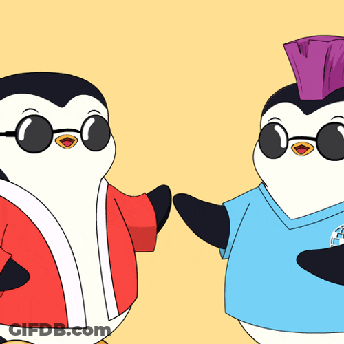 Penguin In Shades Team High Five GIF