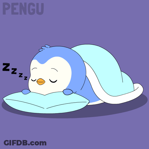 Penguin In Sleep Mask Says Good Night GIF
