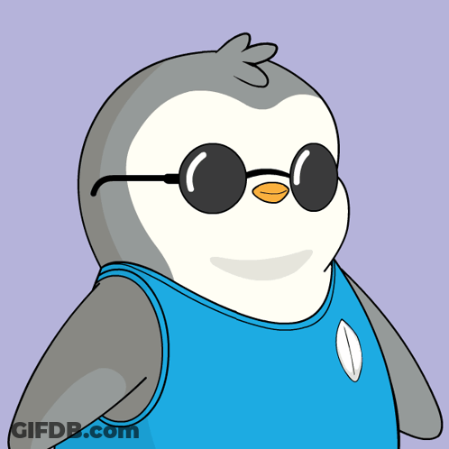 Penguin In Sunglasses And Blue Tank Top GIF