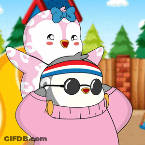 Penguin In Sunglasses And Pink Sweater GIF
