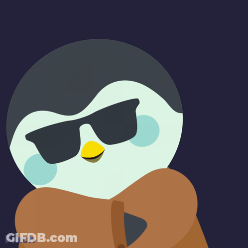 Penguin In Sunglasses And Scarf Finch GIF
