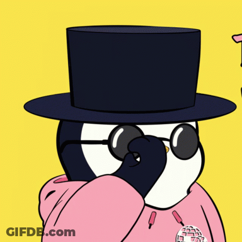 Penguin In Top Hat And Sunglasses GIF
