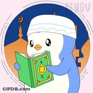 Penguin In White Hat Reading Book GIF