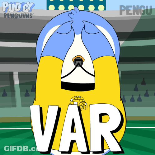 Penguin In Yellow Shirt Saying Var GIF