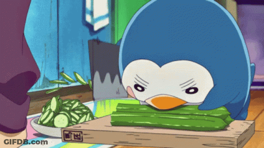 Penguin Intense Chopping GIF