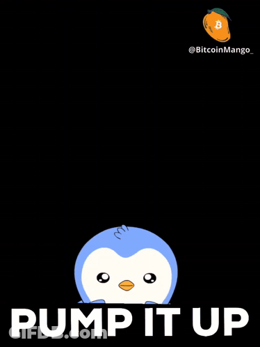 Penguin Jumping On Pogo Stick With Pump It Up GIF