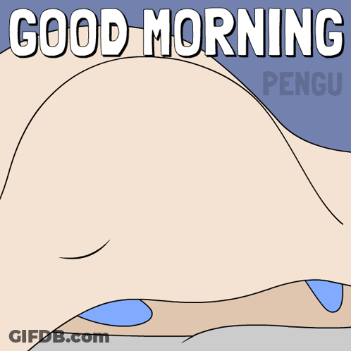 Penguin Laying Under Blanket Good Morning GIF