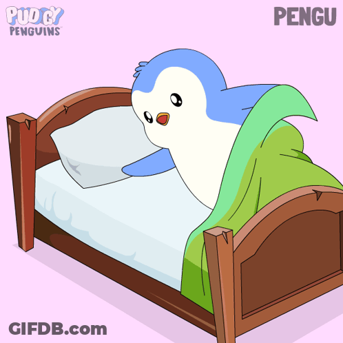 Penguin Lying In Bed Puddy Penguins GIF