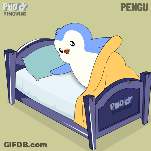 Penguin Lying In Bed With Pengu GIF