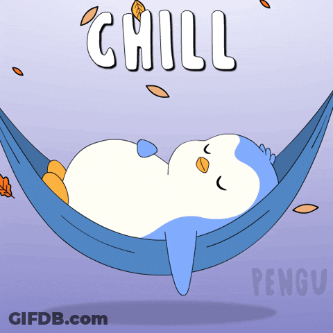 Penguin Lying In Hammock Chill GIF