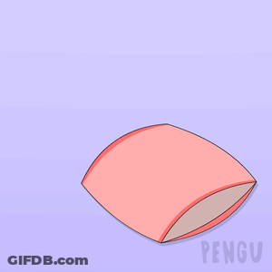Penguin Lying On Pink Pillow Saying Relax GIF