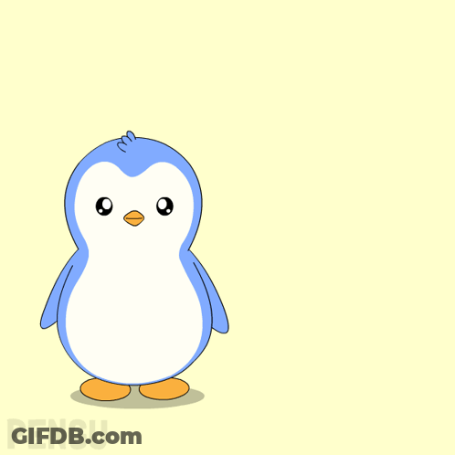 Penguin Next To LinkedIn Logo GIF