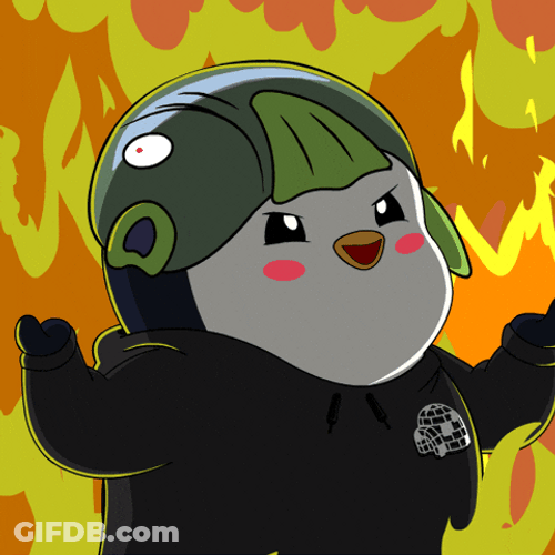 Penguin On Fire Muahahaha GIF