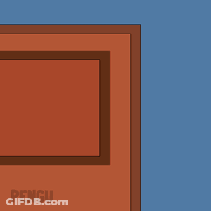 Penguin Peeking Out Of Door Saying I'm Home GIF
