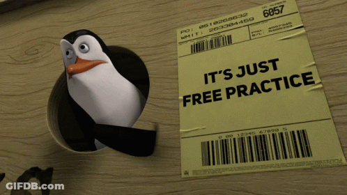 Penguin Peeking Out Of Hole Saying Free Practice GIF