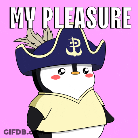 Penguin Pirate Saying My Pleasure GIF