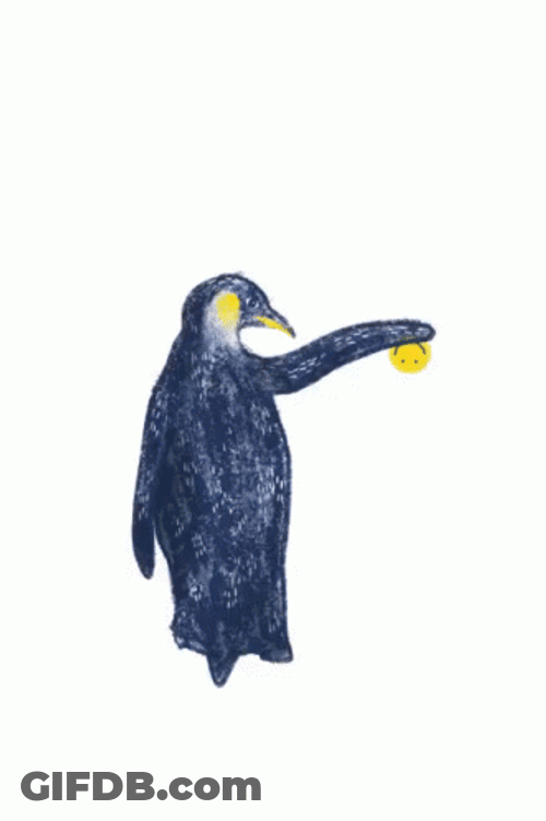 Penguin Playing Yoyo Mobile Sketch GIF