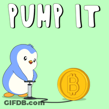 Penguin Pumping Bitcoin Pump It GIF