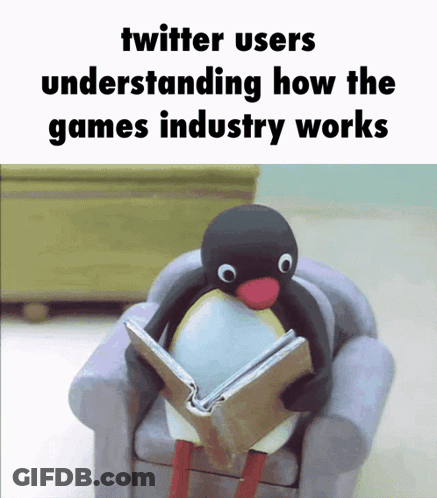 Penguin Reading Book About Games Industry GIF