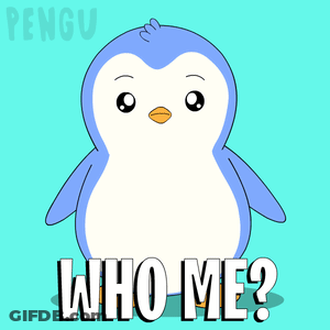Penguin Saying Who Me GIF