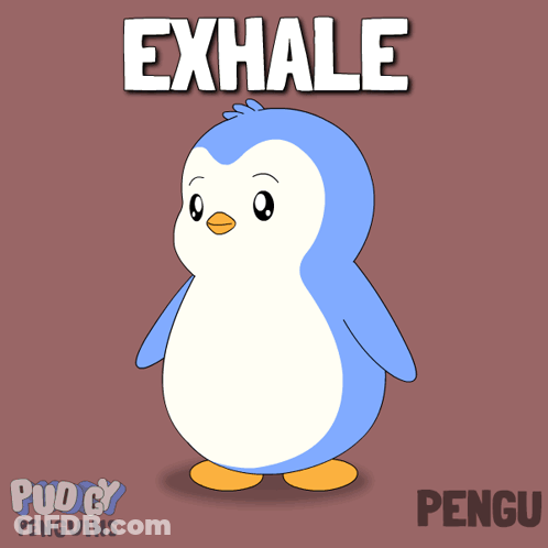Penguin Says Exhale GIF