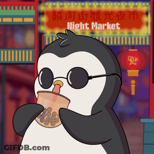 Penguin Sipping Tea GIF