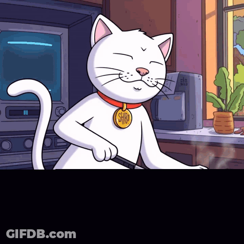 Penguin Sitting At Table With Pancakes GIF