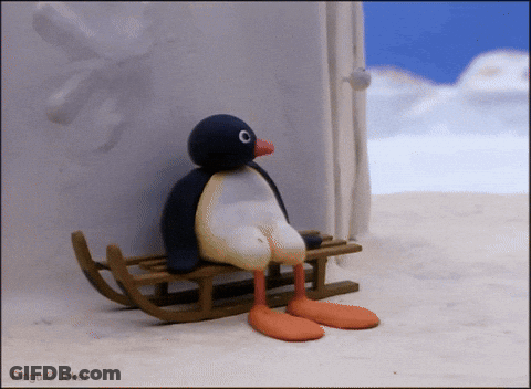 Penguin Sitting On Sled Pingu Joker GIF