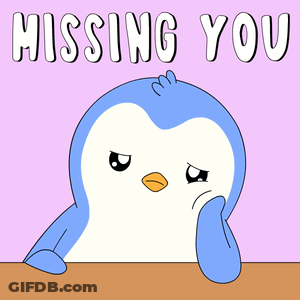 Penguin Sitting With Missing You GIF
