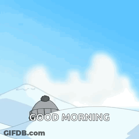 Penguin Skiing Down Snow Hill Good Morning GIF