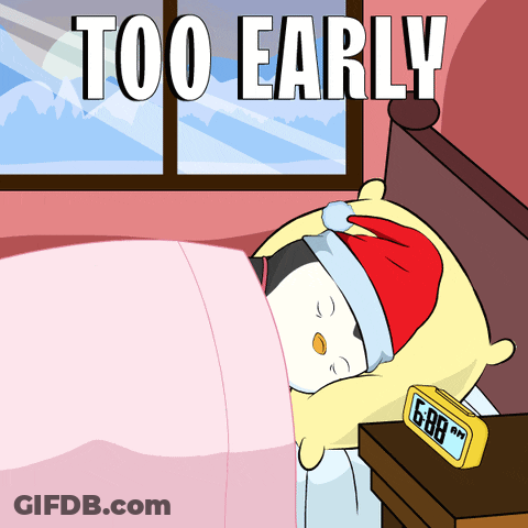 Penguin Sleeping Next To Alarm Clock 6:08 GIF