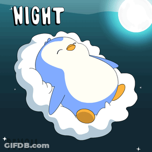 Penguin Sleeping On Cloud Night Penguin GIF